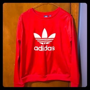 Adidas Red Satin Crewneck pullover